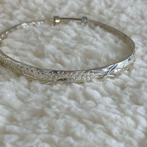 Etched Sterling Silver Bangle